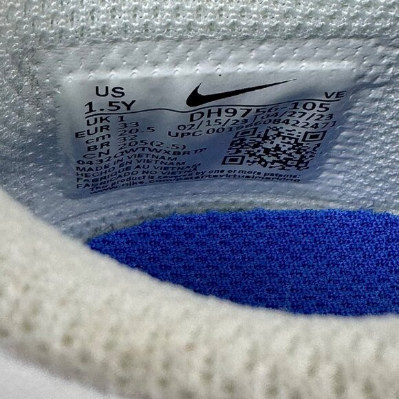 NIKE Dunk Low Retro Sneakers 1.5 33 EU White Blue Running Shoes EUC Kids Shoe - Picture 12 of 12